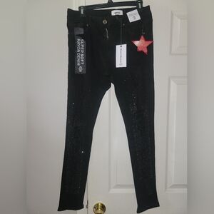 NEW Bamboo Super Soft Distressed Black Jeans junior size 11